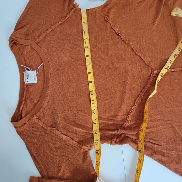 Intimately Free People L/S  Rayon Mesh Knit Tunic Top Size S/P Rust Color - Picture 6 of 10
